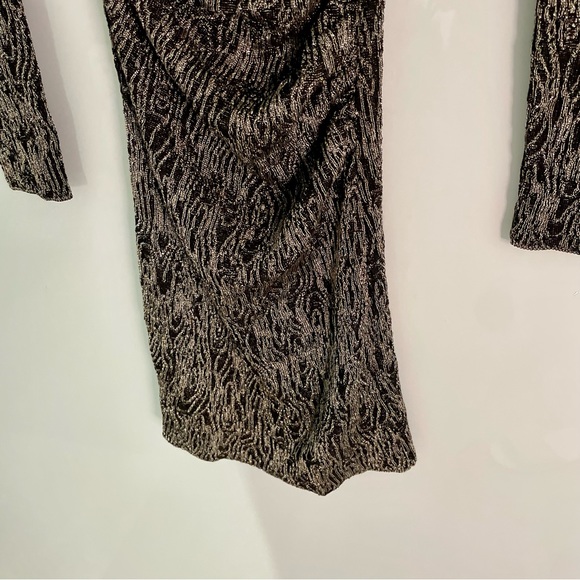 ZARA LONG SLEEVE KNIT DRESS WITH METALLIC THREAD - Picture 14 of 14